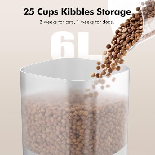 Automatic Cat Feeder for 2 Cats, Smart APP Control, 6L/25Cup Large Capacity - Image 3