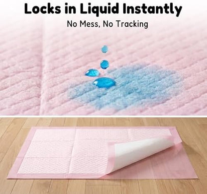MoMoCo 23x23 Pink Puppy Pads 100ct, 6-Layer Dog Pee Pads for Small Dogs - Image 2