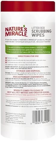 Nature's Miracle Cat Litter Box Scrubbing Wipes, Enzymatic Formula, 30 Ct - Image 2