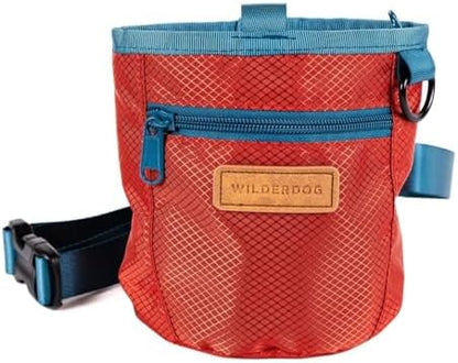 Wilderdog Dog Training Treat Pouch with Magnetic and Zipper Closure, Carabiner Attached, Adjustable Waist Strap - Cinnabar by WILDERDOG