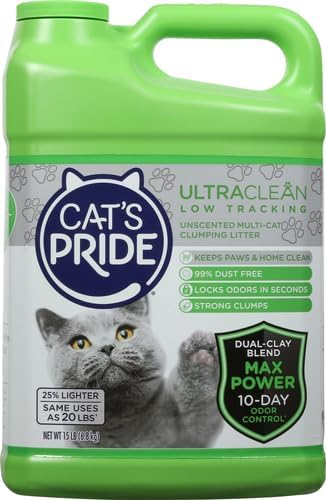 Cat's Pride Max Power: UltraClean Low Tracking Multi-Cat Clumping Litter - Keeps Paws & Home Clean - Up to 10 Days of Powerful Odor Control - 99% Dust Free - Unscented,15 Pounds,(Pack of 2) - Image 2