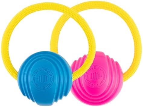 PROJECT HIVE ·PET COMPANY· Looped Ball 2 Pack-SM-Pink/Blue by ProjectHivePetCompany