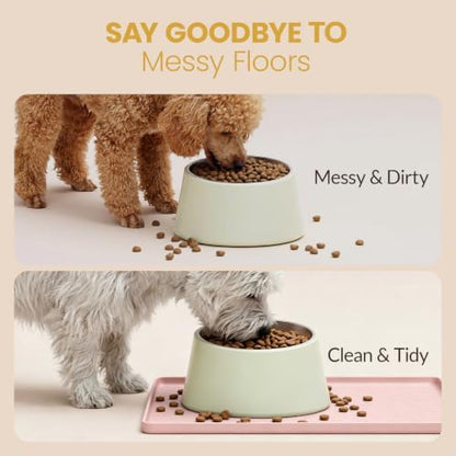 Waterproof Silicone Pet Feeding Mat, Dog Cat Food Water Bowl, Raised Edge - Image 2