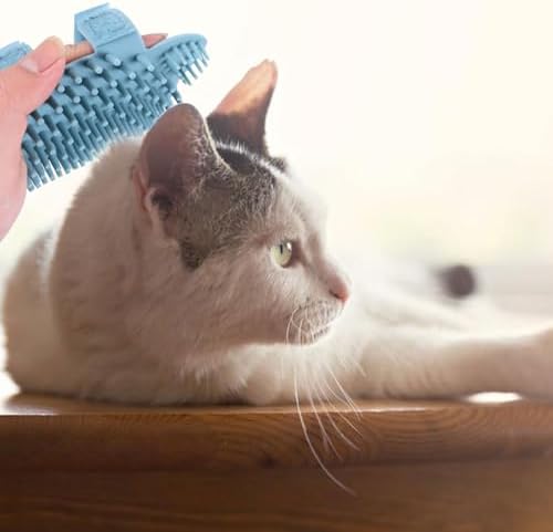 Milisten Cat Corner Self Massager Brush Silicone Pet Grooming Tool for Indoor Cats with Soft Bristles for Loose Hair Removal and Comfortable Massage on Walls and Furniture Corners - Image 2