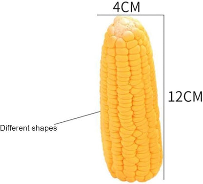 Yellow Dog Puppy Latex Corn-Shaped Squeaky Bite-Resistant Interactive Chew Toy - for Aggressive Chewers, Small/Medium/Large Dogs