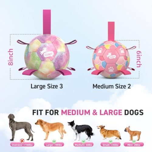 QDAN Dog Soccer Ball Toy with Strap, Pastel Color Puppy Toys Gifts, 6 Inch - Image 6