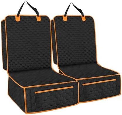 2 Pack Dog Front Seat Covers for Car,Pet Front Car Seat Cover,Scratch-Proof Pet Seat Cover for Car,Trucks,SUV,Front Seat Dog Cover（Black，45"X 21"，2pack） by RUONARIER