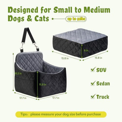 Dog Car Seat for S/M Dogs, Booster Car Seats with Thick Cushion for Dogs Under 32lbs - Image 4