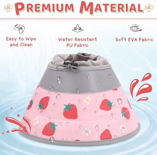 Cat Cone Collar Soft to Stop Licking, Adjustable, Foldable Lightweight Kitten Cones After Surgery Recovery for Cats & Kittens, Cat Cone Alternative, Easy Eating (Pink, M) - Image 5
