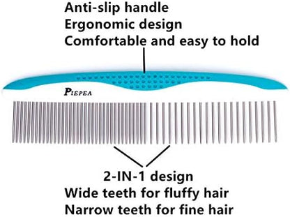 Pet Comb for Dogs and Cats, Stainless Steel Teeth Detangling Grooming Comb - Image 3