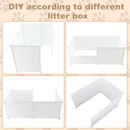 FHTONGE Large Cat Litter Box Enclosure Splash Guard to Protect Wall Floor - Image 4