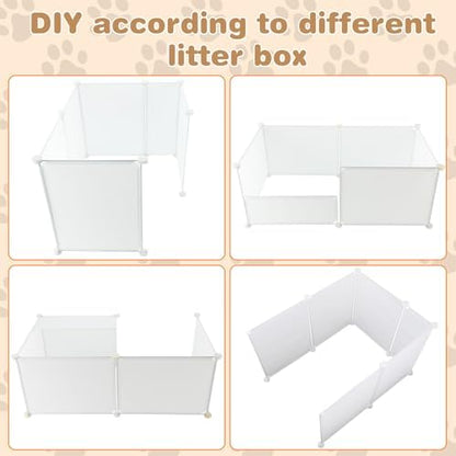 FHTONGE Large Cat Litter Box Enclosure Splash Guard to Protect Wall Floor - Image 4