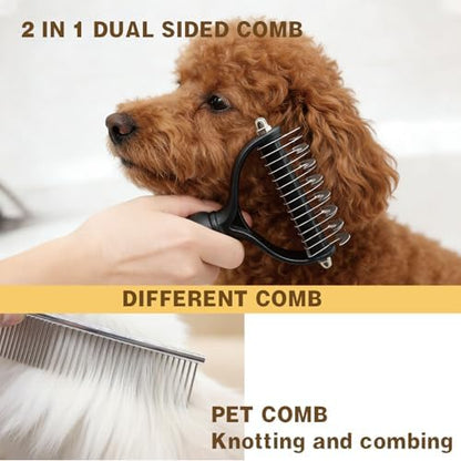 Dog Brush & Pet Grooming Kit for Dogs and Cats, 8 Tools with Storage Pouch - Image 5