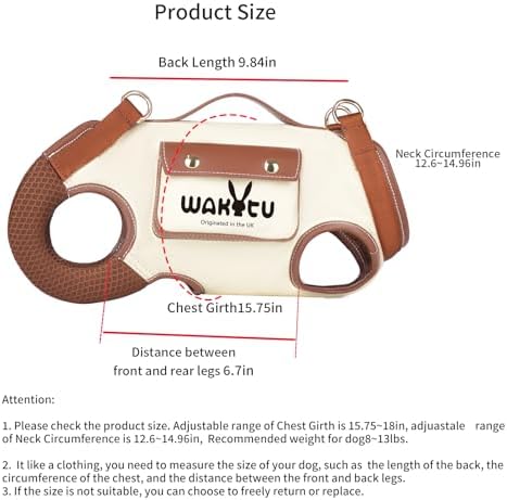Wakytu Dog Lift Harness Dog Carrier Sling for Small Dogs & Cats,M - Image 3