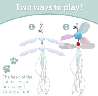 PAZ'S GIFT Cat Wand Toys, Rotating Feather 2 piece Catnip wzggle Sounding Toy, Soft and Durable, Interactive cat Kick Toys for Indoor Play - Image 6