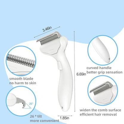 Undercoat Rake for Dogs & Cats, Self‑Clean Deshedding Brush, Dematting Comb - Image 4