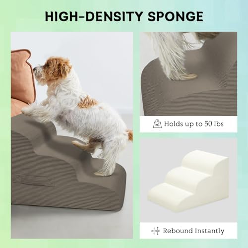 Mesa Lemon 3 Step Dog Stairs Pet Ramp for High Beds, Sofas and Cars - Image 5