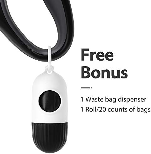 Fida Retractable Dog Leash with Dispenser and Poop Bags, 16 ft, Black - Image 2