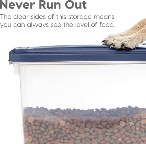 IRIS USA Dog Food Storage Container, Up to 30+11 lbs, Navy - Image 6