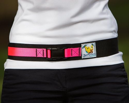 Squishy Face Studio Hands Free Dog Leash Belt - Medium-Large - Neon Pink - Image 6