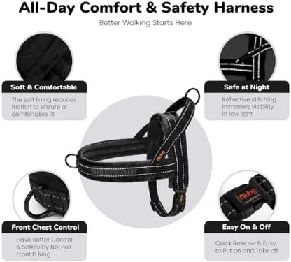 Didog No Pull Dog Harness for Small Dogs, Soft Flannel Padded, Black, XS - Image 5
