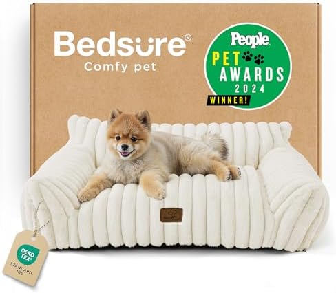 Bedsure ComfyFleece™ Shown on TV Fluffy Cute Dog Couch for Pets,30in Cream by Unknown