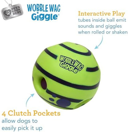 Wobble Wag Giggle Ball, Interactive Dog Toy, Fun Giggle Sounds When Rolled or Shaken, Pets Know Best, As Seen On TV - Image 3
