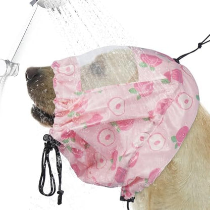 Nanaki Dog Shower Cap-Ear Protection for Bath, Adjustable Grooming Ear Cover, Waterproof Shower Caps for Dogs Hat, Reusable Pet Shower Caps for Bathing Grooming Swimming Drawstring Can be Trimmed by Nanaki
