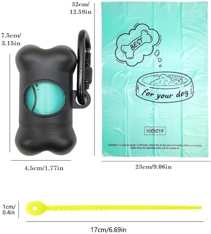 Dog Poop Pickup Bags Holder Dispenser with Standard-Sized Leak-Proof Scented Doggy Waste Bags and Carabiner with Safety Lock&Fastener Never Loose on Leash Lead Again (1 Holder 195 Bags, Black) - Image 6