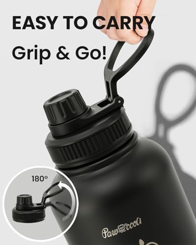 34oz Dog Water Bottle, Stainless Steel Dog Water Bottle Dispenser with Detachable Food & Water Bowls, Keeps Water Hot/Cold, for Walking, Hiking, Camping(Black) - Image 6