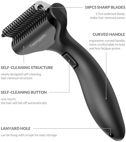 One Press Self Cleaning Dog Brush for Shedding Undercoat Deshedding Rake - Image 2