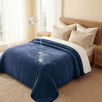 Luciphia Waterproof Pet Blanket, Washable Reversible Sherpa Fleece Throw by luciphia