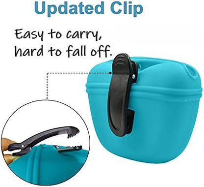 RoyalCare Silicone Dog Treat Pouch-Small Training Bag-Portable Dog Treat Bag for Leash with Magnetic Closure and Waist Clip airtight sealed - 2pieces [US Design Patent] - Image 5