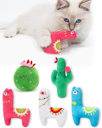 CiyvoLyeen Plush Cactus Llama Catnip Toys for Indoor Cats 5 Pack by CiyvoLyeen