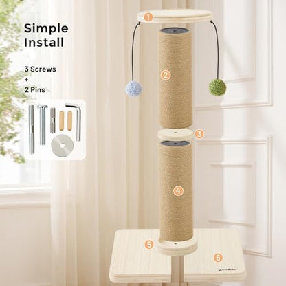 ZOMISIA 35'' Tall Cat Scratching Post for Indoor Cats Adults - Image 5