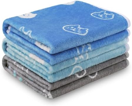 Luciphia 3 Pack Cute Cat Blankets Cozy Small Throw for Pet Puppy,23"x16" by luciphia