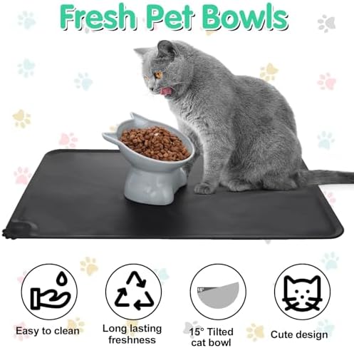 3 Pcs Raised Cat Bowl 15° Elevated Cat Food Bowl Tilted Cats Bowls - Image 4