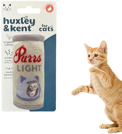 Huxley & Kent Plush Crinkle Catnip Cat Toy, Purrs Light by HuxleyKent