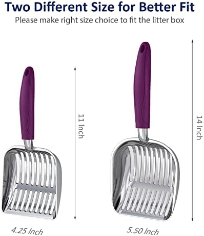 WePet Cat Litter Scoop, Aluminum Alloy Sifter, Kitty Metal Scooper, Deep Shovel, Long Handle, Poop Sifting, Kitten Pooper Lifter, Durable, Heavy Duty, for Litter Box - Image 2