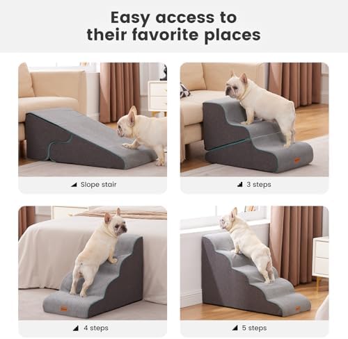 Gardner Pet 4-Step Dog Stairs for Small Dogs 18.5" H, Curved 4-Step Pet Stairs, Dog Steps for High Bed (18-20 in), Couch with Durable Non-Slip Waterproof Fabric Cover and CertiPUR-US Certified Foam - Image 5