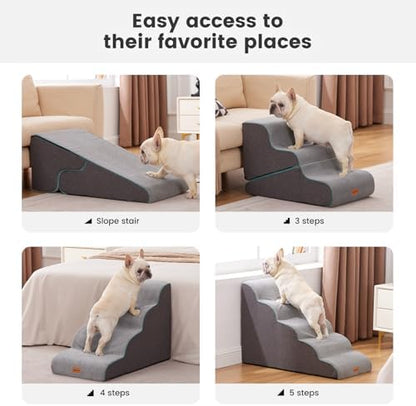 Gardner Pet 4-Step Dog Stairs for Small Dogs 18.5" H, Curved 4-Step Pet Stairs, Dog Steps for High Bed (18-20 in), Couch with Durable Non-Slip Waterproof Fabric Cover and CertiPUR-US Certified Foam - Image 5