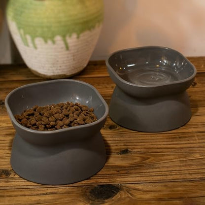 Cat Food Bowl,Cat Bowls for Indoor Cats,1 Count Grey Double-Sided Available - Image 4