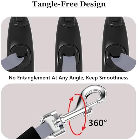 Retractable Dog Leash for Small Medium Dogs, 16Ft/5M, Black - Image 4