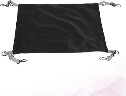 Waterproof Cat Hammock Bed with Fleece Reversible Warm Pet Sleeping Mat Black for Indoor Outdoor Cats