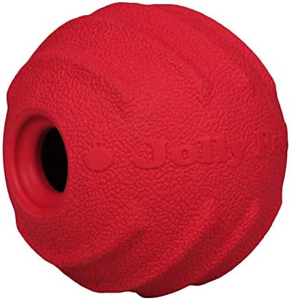 Jolly Pets Tuff Tosser Bouncing Ball Tog Toy/Treat Holder, 4 Inches, Red, All Breed Sizes by JollyPets