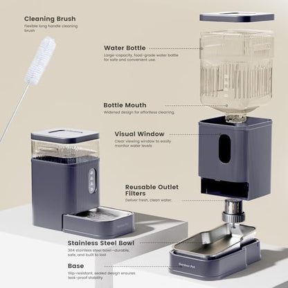 2.2 Gallon Automatic Dog Water Dispenser with Stainless Steel Bowl - Image 5