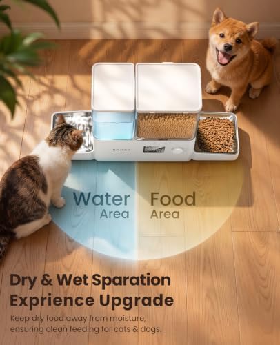ROJECO Automatic Cat Feeder & Water Dispenser,Button Customizable Feeding - Image 4