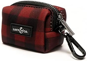 Lucy & Co. Holly Jolly Dog Poop Bag Holder - Cute Designer Pet Waste Bag Dispenser, One Size, Red Buffalo Plaid by LucyCo