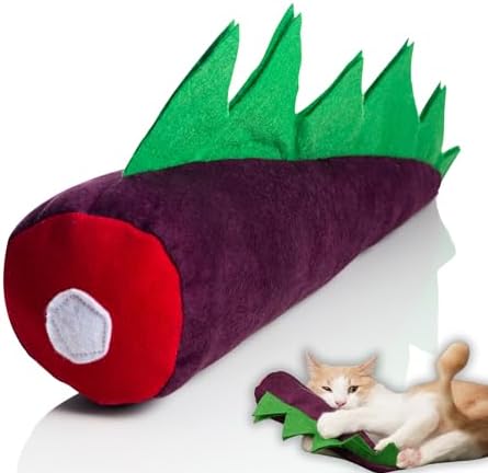 pawdaz Large Cat Toy Dino, Catnip Matatabi Silvervine Filled Help Relief Stress Interactive Indoor Cat Kicker with Bell and Smell (Purple) by pawdaz