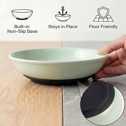 Ceramic Cat Food Bowls 6 Pack – Shallow Cat Bowl with Non-Slip Silicone Base, Whisker-Fatigue Dishes for Indoor Cats – Microwave Dishwasher Safe – 5.3 oz Colorful Pet Plates for Wet Dry Food Water - Image 5